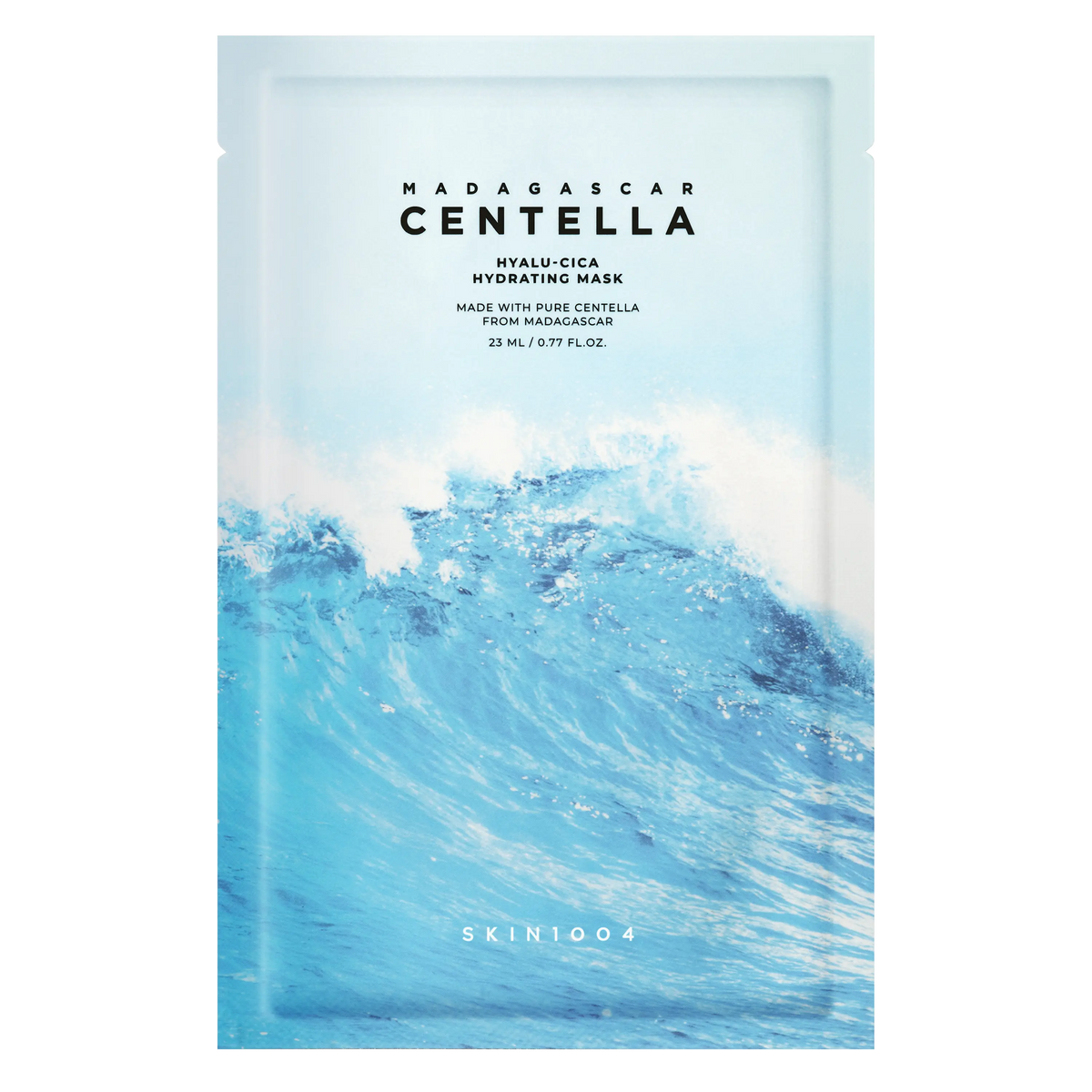 SKIN1004 Madagascar Centella Hyalu-Cica Hydrating Mask pouch displayed for hydration skincare