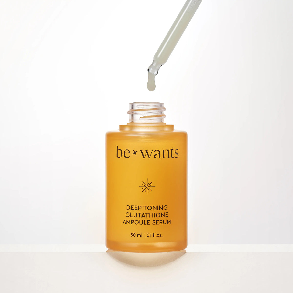 Bewants Glutathione Ampoule Serum open bottle with dropper exposed