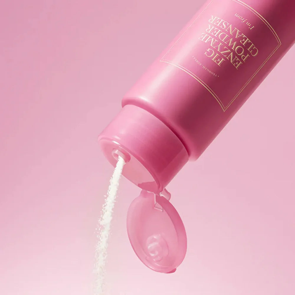 I'm From Fig Enzyme Powder Cleanser powder pouring from bottle