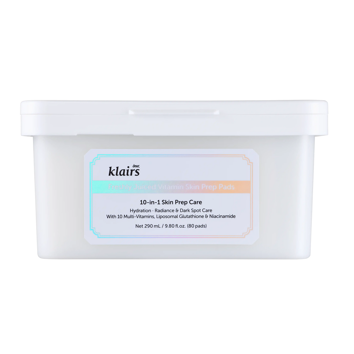 Dear Klairs Freshly Juiced Vitamin Skin Prep Pads 80 pads container front view