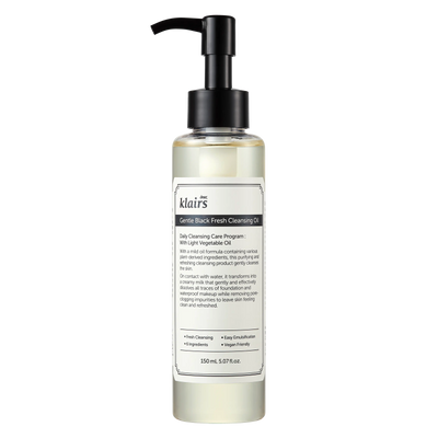 Dear Klairs Gentle Black Fresh Cleansing Oil 150ml bottle front view