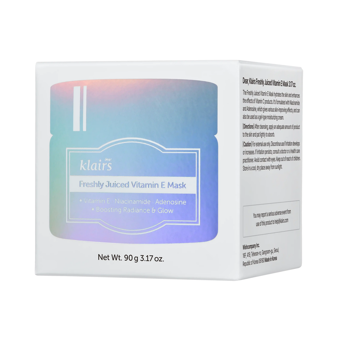 Dear Klairs Freshly Juiced Vitamin E Mask 90g packaging box