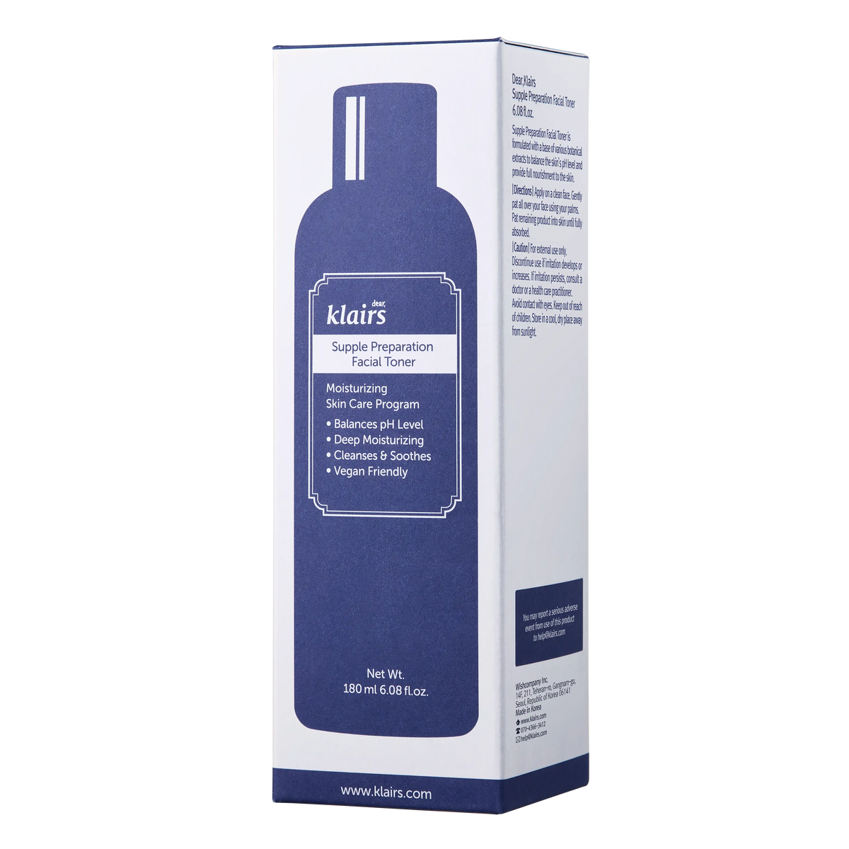 Dear Klairs Supple Preparation Facial Toner 180ml product packaging box front view
