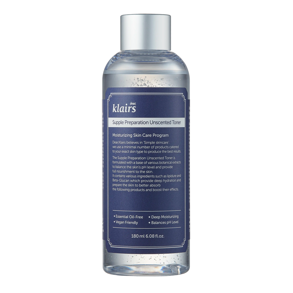 Dear Klairs Supple Preparation Unscented Toner 180ml bottle front view