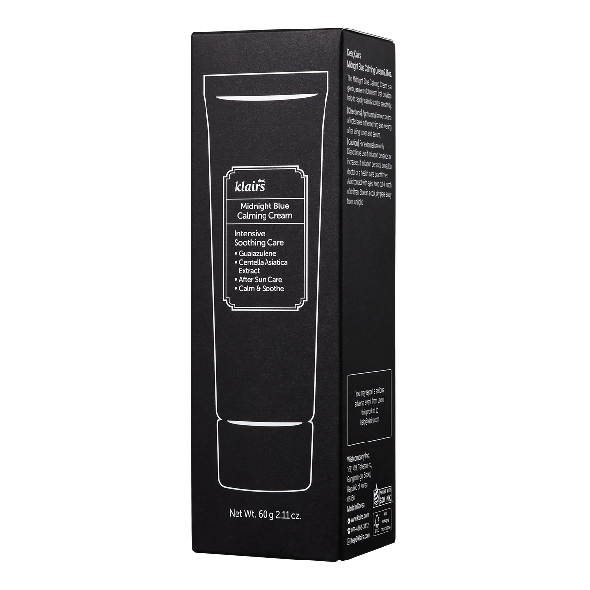 Dear Klairs Midnight Blue Calming Cream 60ml packaging box