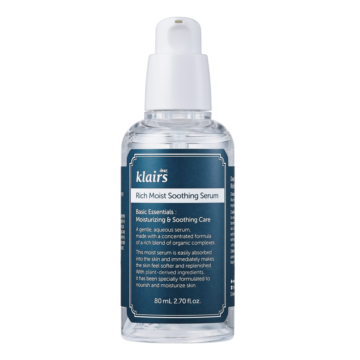 Dear Klairs Rich Moist Soothing Serum 80ml bottle front view