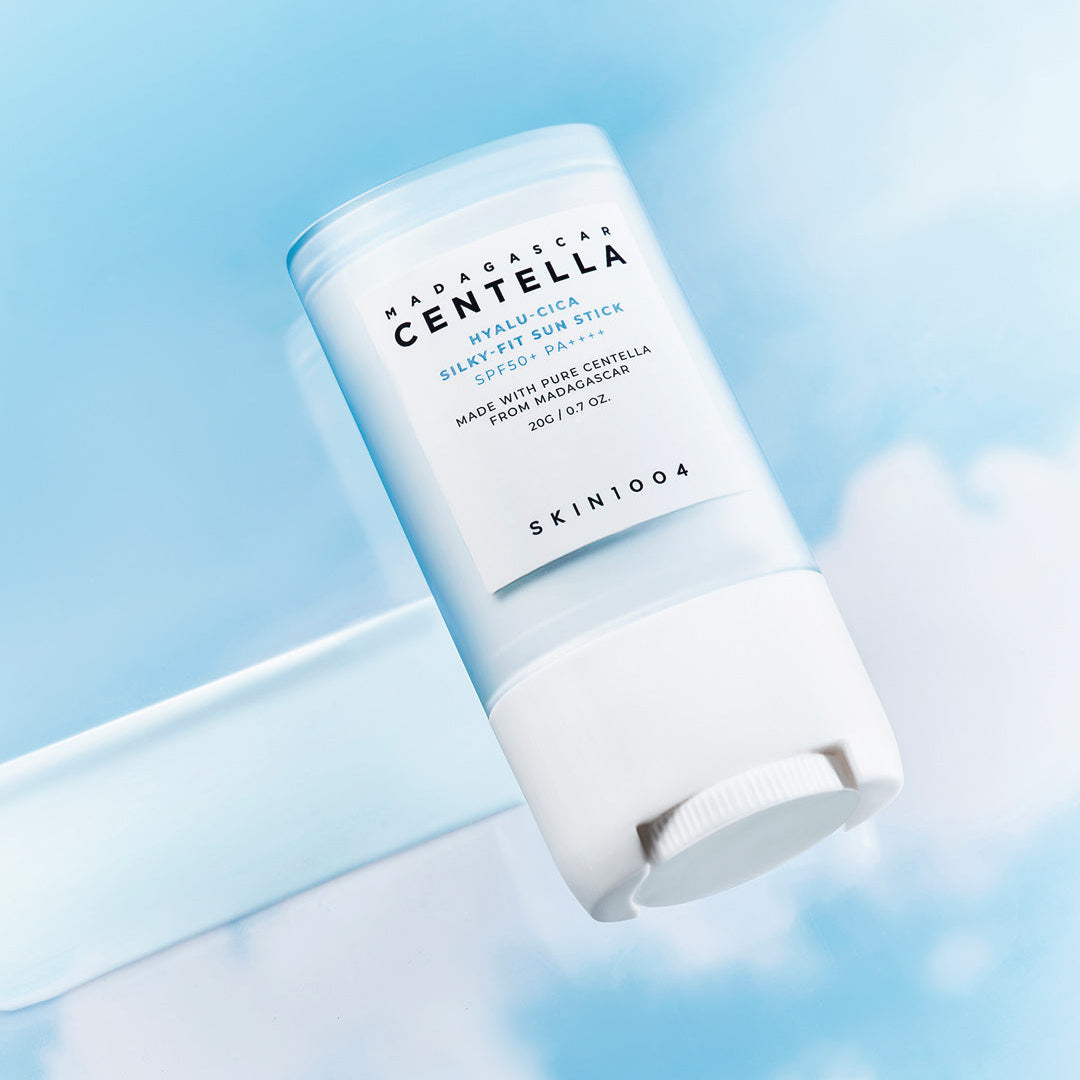 SKIN1004 Madagascar Centella Hyalu-Cica Silky-Fit Sun Stick SPF50+ 20g laying with texture