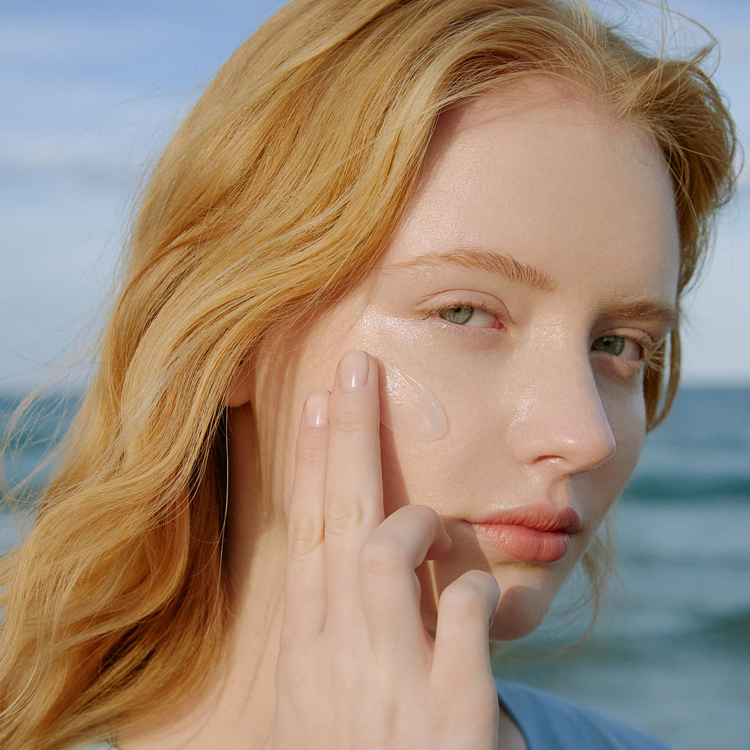 SKIN1004 Madagascar Centella Hyalu-Cica Blue Serum being applied on skin