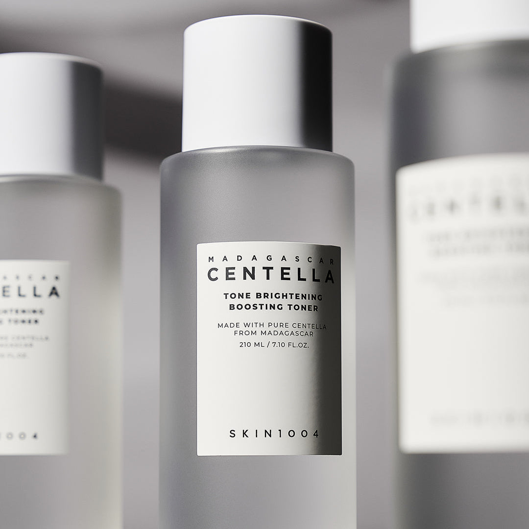 SKIN1004 Madagascar Centella Tone Brightening Boosting Toner bottle with shadow