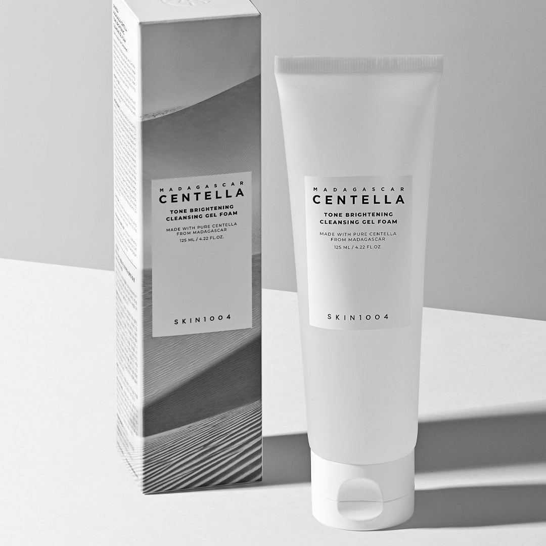 SKIN1004 Madagascar Centella Tone Brightening Cleansing Gel Foam 125ml tube with packaging box