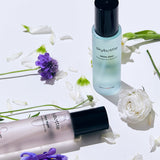 Skybottle Perfumed Hair Body Mist 100ml two bottles with flower petals in background