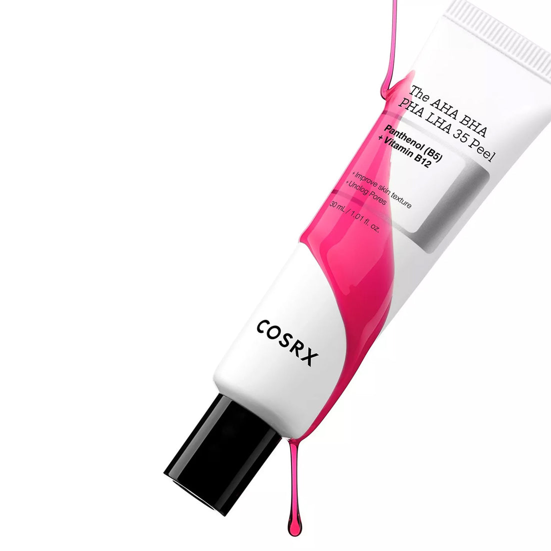 COSRX The AHA BHA PHA LHA 35 Peel product dripping over tube